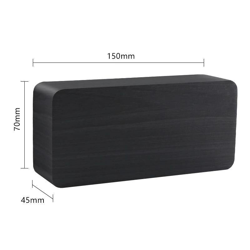 Wooden LED Digital Alarm Clock with Temperature Display and Voice Control
