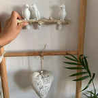 Decorative Bird Wall Hook Rack with Wooden Branch Design
