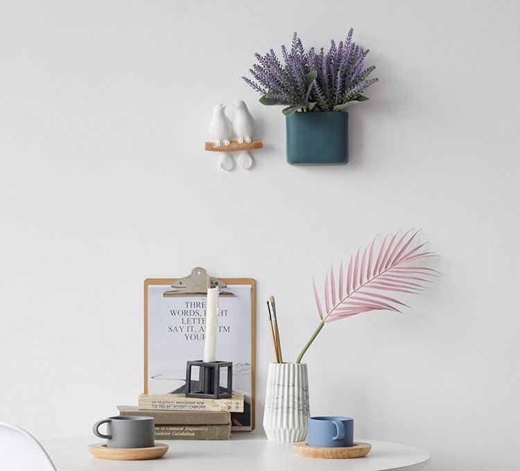 Decorative Bird Wall Hook Rack with Wooden Branch Design