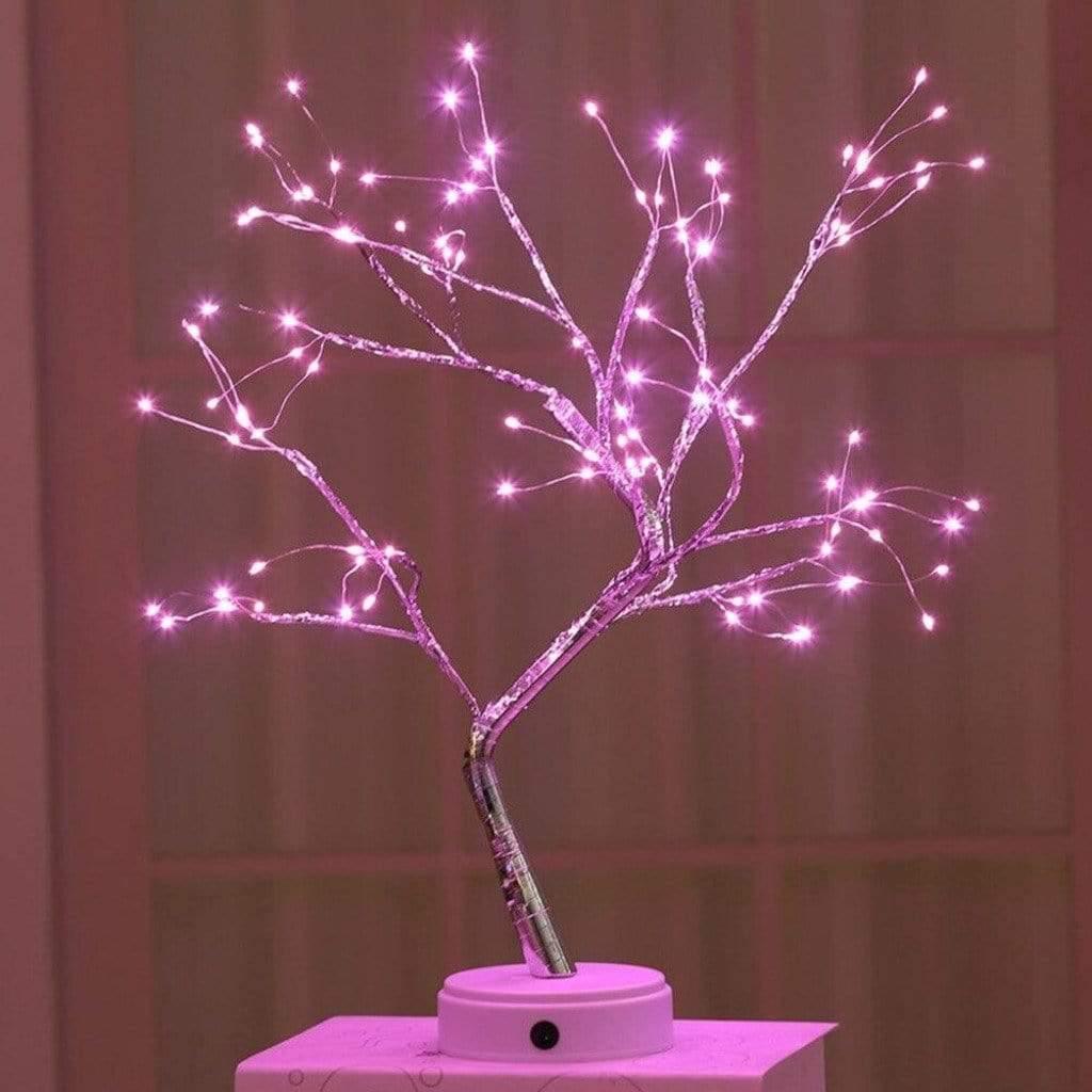 LED Tree Table Lamp with Branch Design and Warm Ambient Light