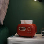 Retro Radio Tissue Box Holder with Desktop Decorative Design