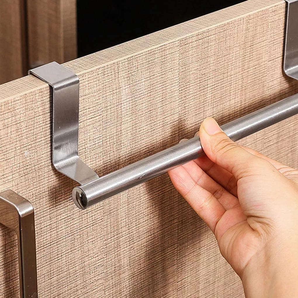 Over Door Towel Rack with Stainless Steel Bar for Cabinet Storage