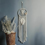 Boho Macrame Wall Hanging Set – Moon, Star & Dreamcatcher Wall Decor