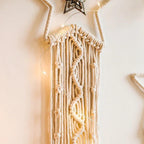 Boho Macrame Wall Hanging Set – Moon, Star & Dreamcatcher Wall Decor