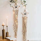 Boho Macrame Wall Hanging Set – Moon, Star & Dreamcatcher Wall Decor