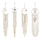 Boho Macrame Wall Hanging Set – Moon, Star & Dreamcatcher Wall Decor
