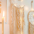 Boho Macrame Wall Hanging Set – Moon, Star & Dreamcatcher Wall Decor