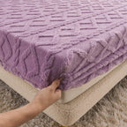 Velvet Mattress Protector with Fitted Skirt for Bed Protection