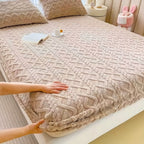Velvet Mattress Protector with Fitted Skirt for Bed Protection