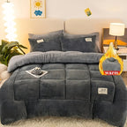 Plush Duvet Cover Bedding Set with Pillowcases for Winter Comfort