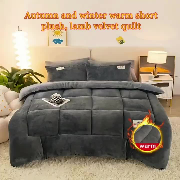 Plush Duvet Cover Bedding Set with Pillowcases for Winter Comfort