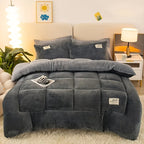 Plush Duvet Cover Bedding Set with Pillowcases for Winter Comfort