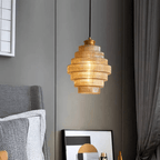 Retro Glass Pendant Light with Layered Shade Design