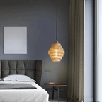 Retro Glass Pendant Light with Layered Shade Design