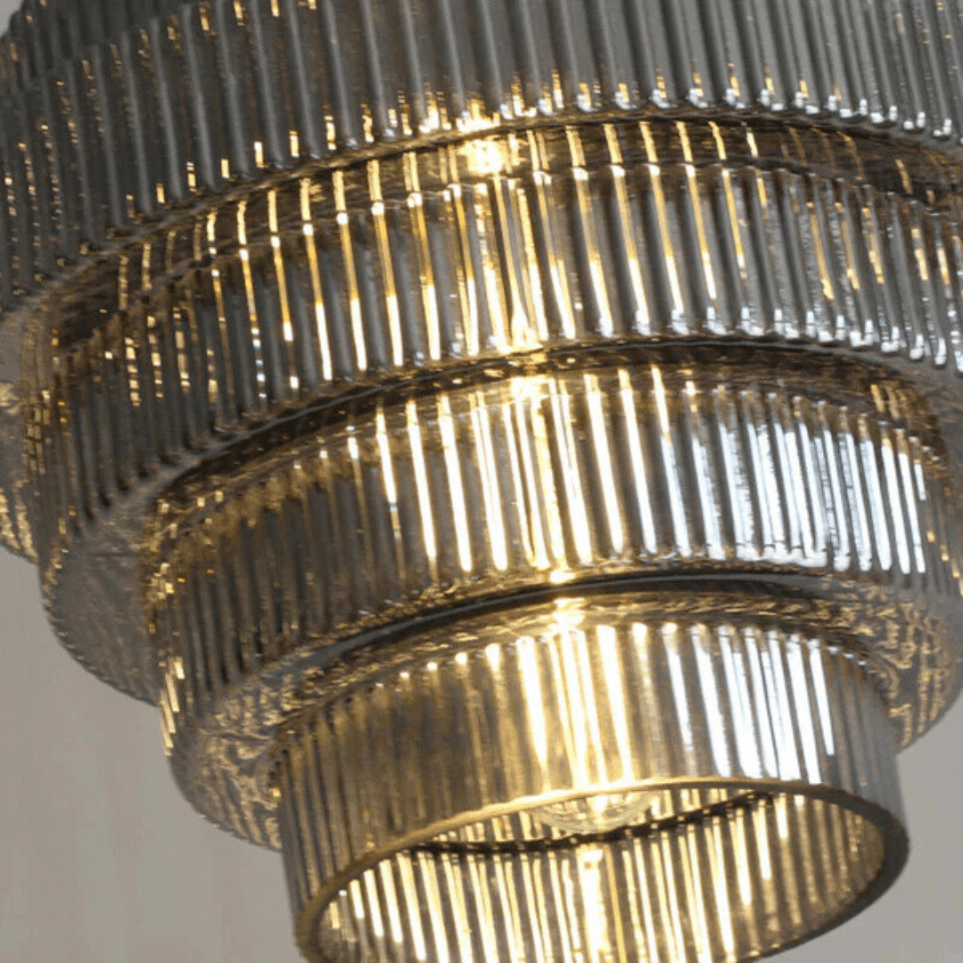 Retro Glass Pendant Light with Layered Shade Design