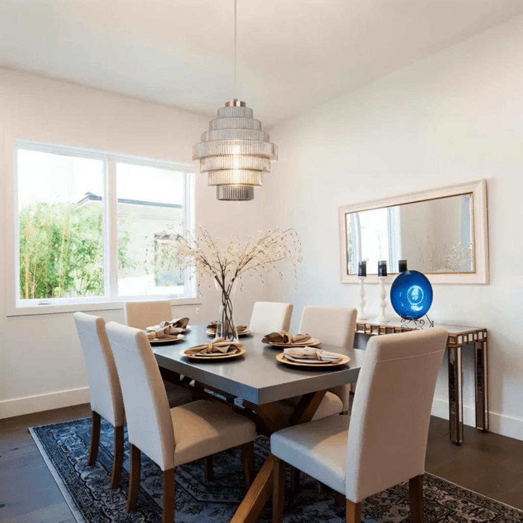 Retro Glass Pendant Light with Layered Shade Design