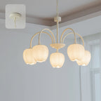 Tulip Glass Chandelier Ceiling Light with White Shades