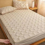 Quilted Mattress Topper Protector with Fitted Skirt for Bed