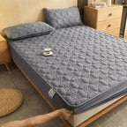 Quilted Mattress Topper Protector with Fitted Skirt for Bed