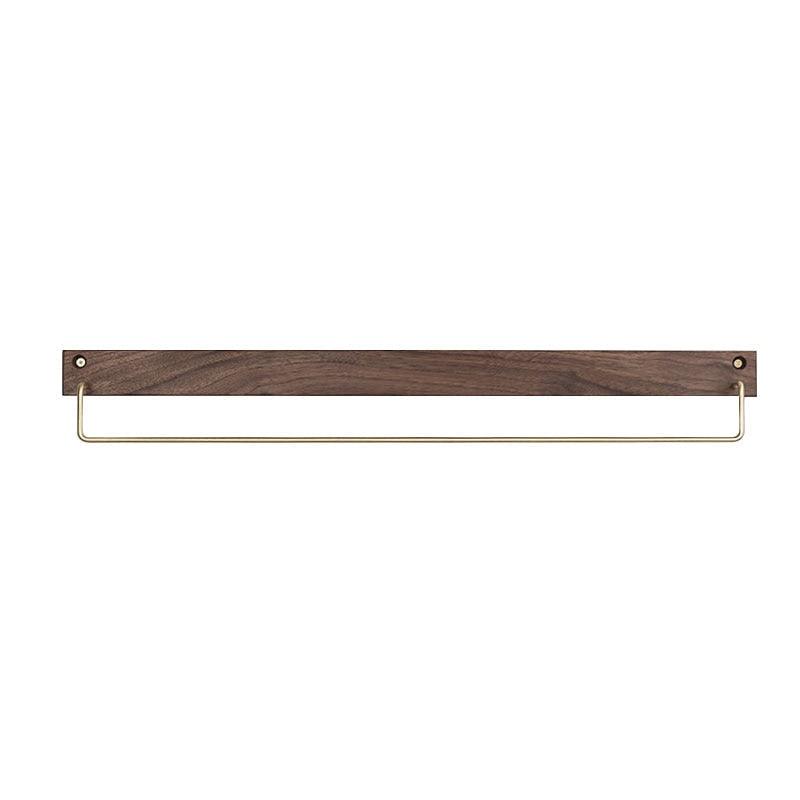 Wooden Towel Rack with Brass Bar for Wall Mounted Storage