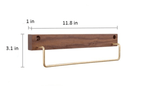 Wooden Towel Rack with Brass Bar for Wall Mounted Storage