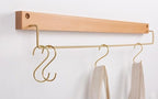 Wooden Towel Rack with Brass Bar for Wall Mounted Storage