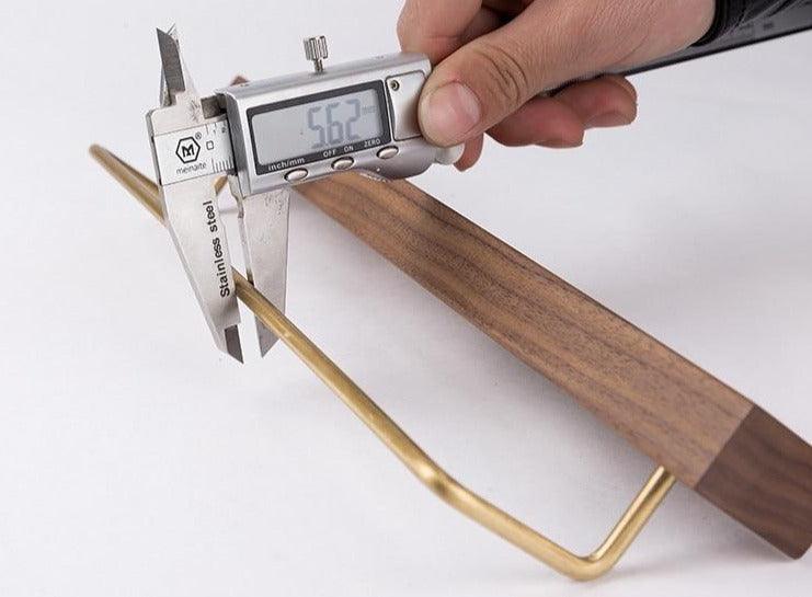 Wooden Towel Rack with Brass Bar for Wall Mounted Storage