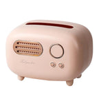 Retro Radio Tissue Box Holder with Desktop Decorative Design