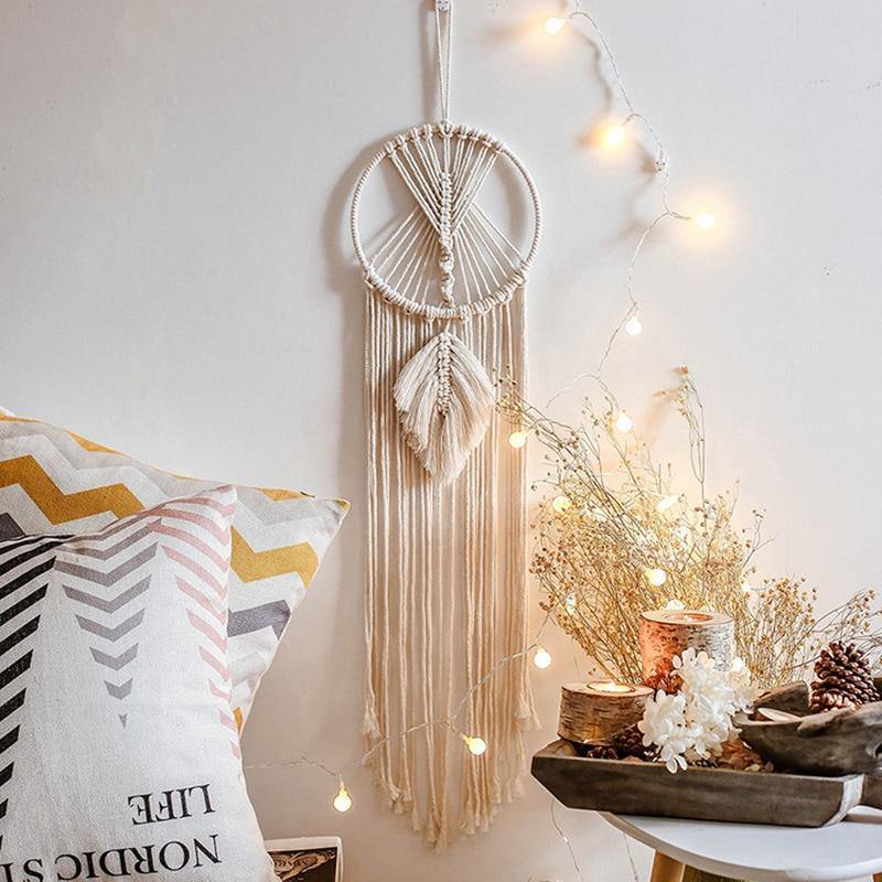 Boho Macrame Wall Hanging Set – Moon, Star & Dreamcatcher Wall Decor
