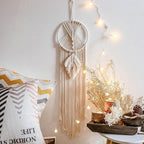Boho Macrame Wall Hanging Set – Moon, Star & Dreamcatcher Wall Decor