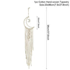 Boho Macrame Wall Hanging Set – Moon, Star & Dreamcatcher Wall Decor