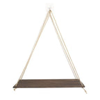 Rustic Wooden Hanging Shelf with Rope – Decorative Wall Swing Shelf