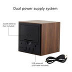 Wooden LED Digital Alarm Clock with Temperature Display and Voice Control