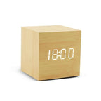 Wooden LED Digital Alarm Clock with Temperature Display and Voice Control