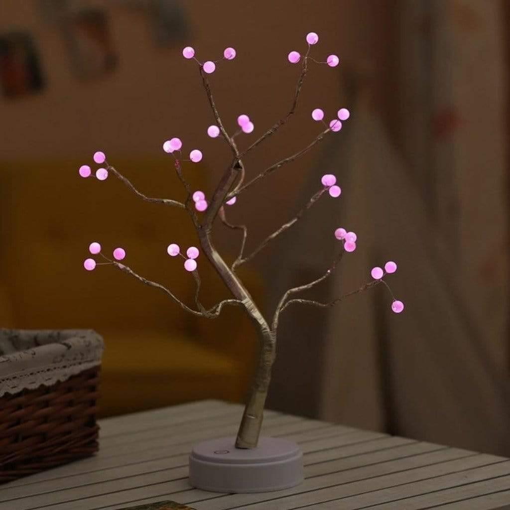 LED Tree Table Lamp with Branch Design and Warm Ambient Light