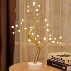 LED Tree Table Lamp with Branch Design and Warm Ambient Light